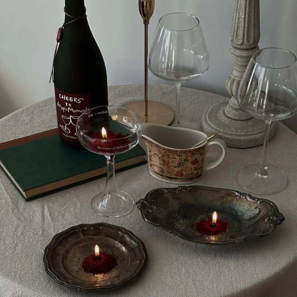 CHASSENCE Flowing Sand Wine Scented Candle Set