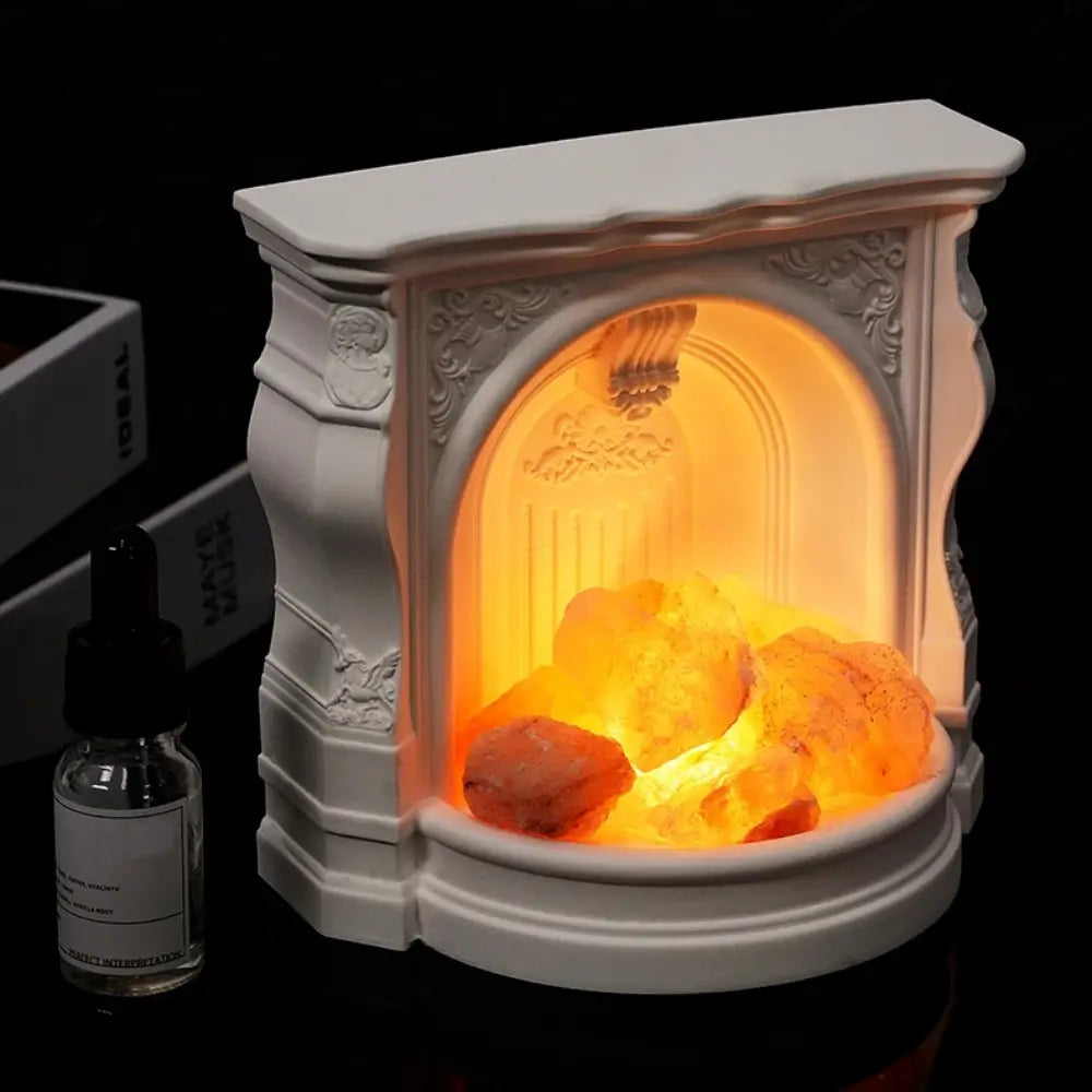 CHASSENCE Fireplace Oil Diffuser – LED Amber Aromatherapy